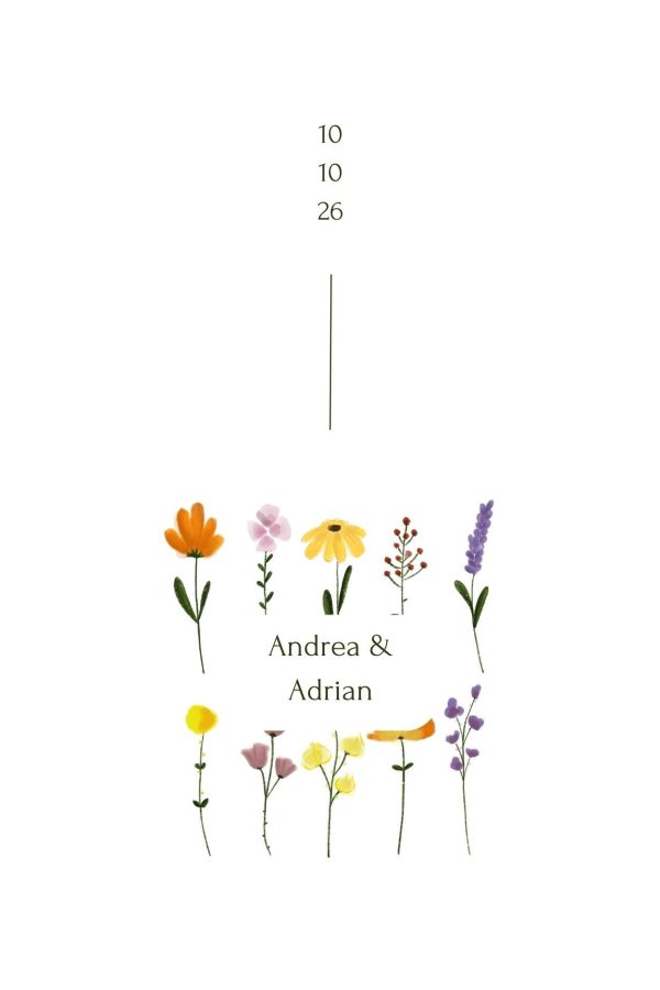 Mock up de invitacion de boda flower power